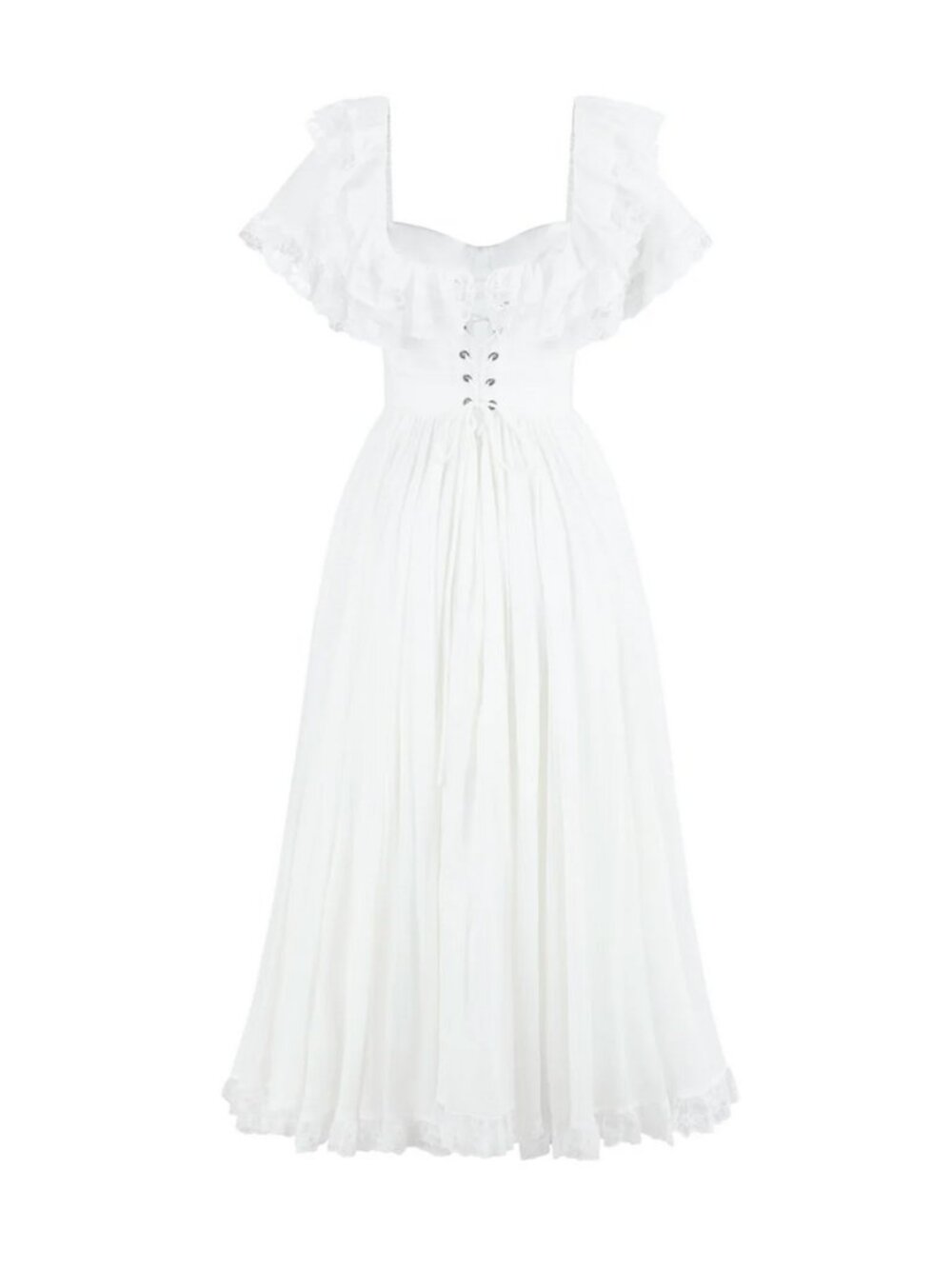 Selkie The Ivory Cupid Midi Dress White Lace Party Wedding Large - Picture 6 of 13